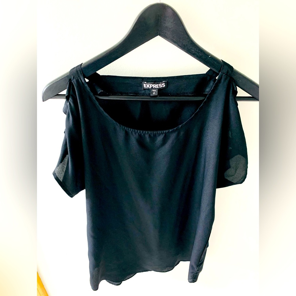 Black Express top with cut out sleeves